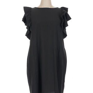 Chico's Black Midi Dress with Ruffle Sleeves